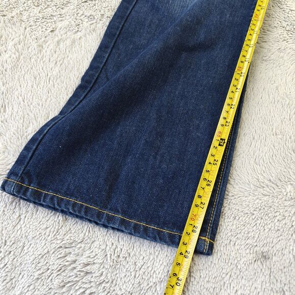 Guess Jeans Regular Straight Crescent Fit Men 33x30 Mid Wash Blue Y2K Retro 90s - Picture 10 of 11